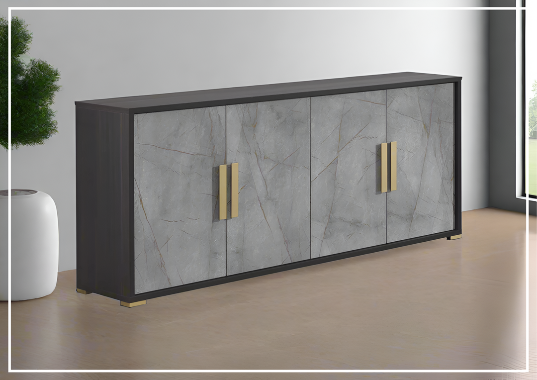 Gio Italia Copenhagen 4-Drawer Wooden Buffet in Gray