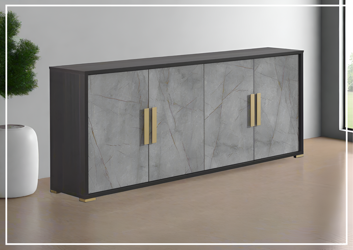 Gio Italia Copenhagen 4-Drawer Wooden Buffet in Gray