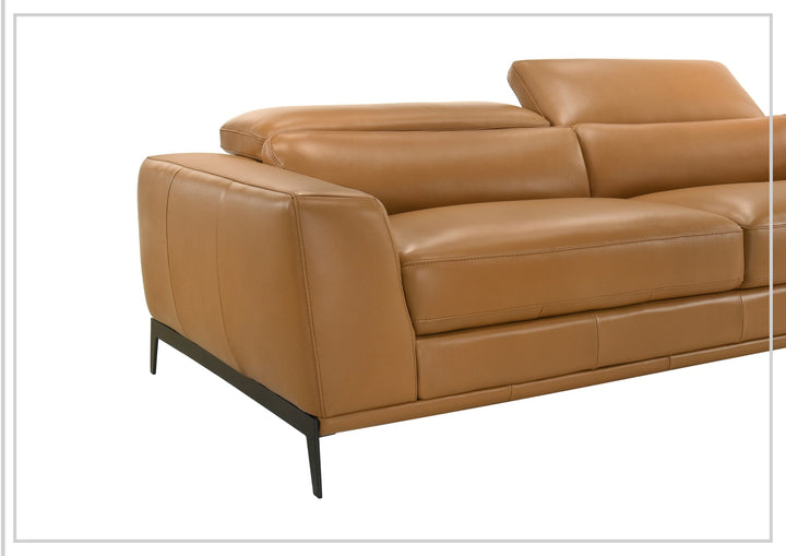 Gio Italia Florence Modern Clay Leather Sofa with Metal Legs-Jenni Home