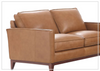 Gio Italia Harper Brown Leather Loveseat with Track Arms