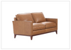 Gio Italia Harper Brown Leather Loveseat with Track Arms
