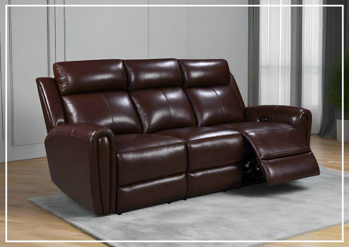 Gio Italia Jaspero Power Reclining Leather 3 Seater Sofa in three Color