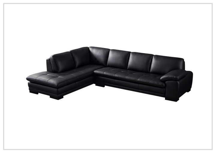 Gio Italia L-Shape Black Leather Sectional Sofa-Jennihome