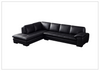 Gio Italia L-Shape Black Leather Sectional Sofa-Jennihome
