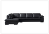 Gio Italia L-Shape Black Leather Sectional Sofa