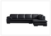 Gio Italia L-Shape Black Leather Sectional Sofa