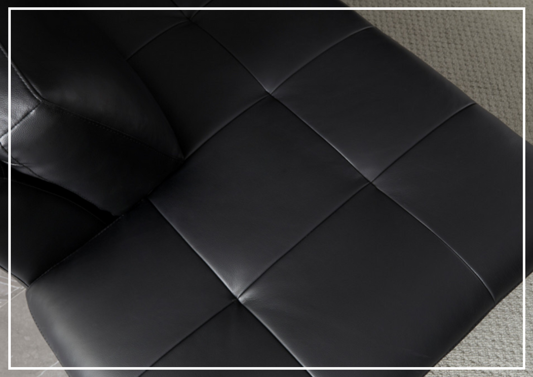 Gio Italia L-Shape Black Leather Sectional Sofa