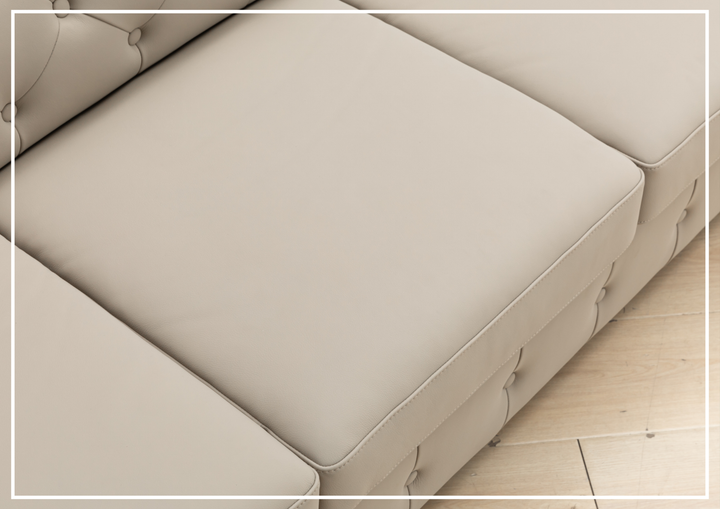 Callas Queen Sleeper Sofa | Gray Leather | Button Tufts | Digio Leather