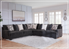 Gio Italia Lunarett Charcoal Fabric Sectional Sofa with Reversible Cushions