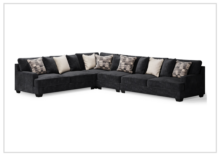 Gio Italia Lunarett Charcoal Fabric Sectional Sofa with Reversible Cushions