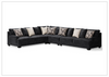 Gio Italia Lunarett Charcoal Fabric Sectional Sofa with Reversible Cushions