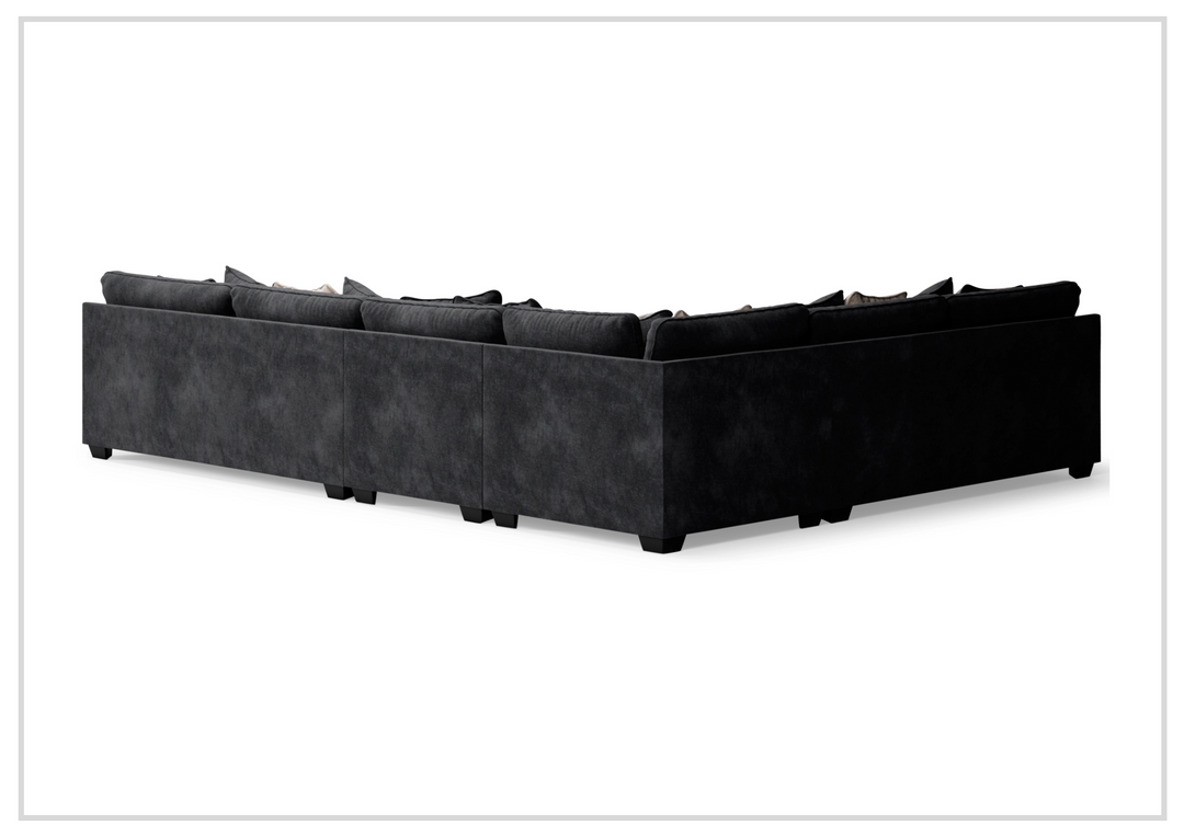 Gio Italia Lunarett Charcoal Fabric Sectional Sofa with Reversible Cushions