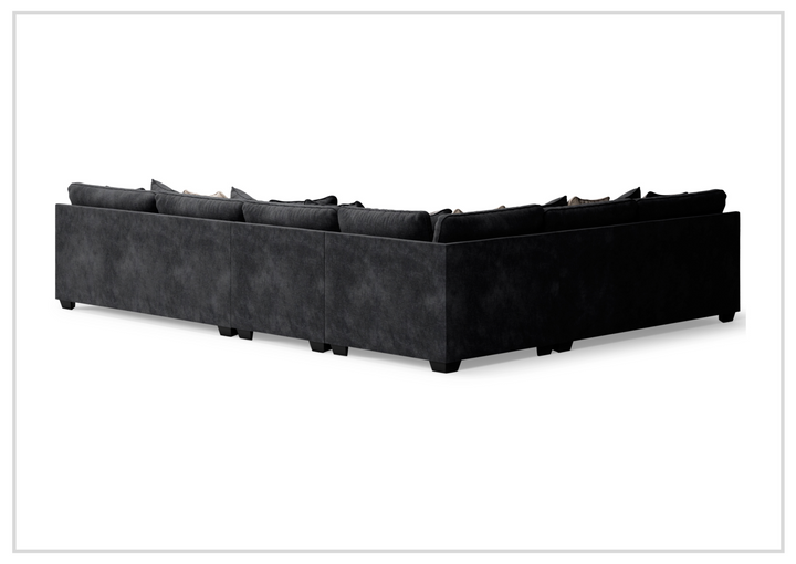 Gio Italia Lunarett Charcoal Fabric Sectional Sofa with Reversible Cushions
