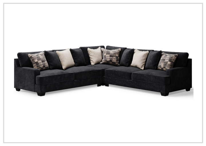 Gio Italia Lunarett Charcoal Fabric Sectional Sofa with Reversible Cushions