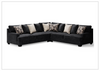 Gio Italia Lunarett Charcoal Fabric Sectional Sofa with Reversible Cushions