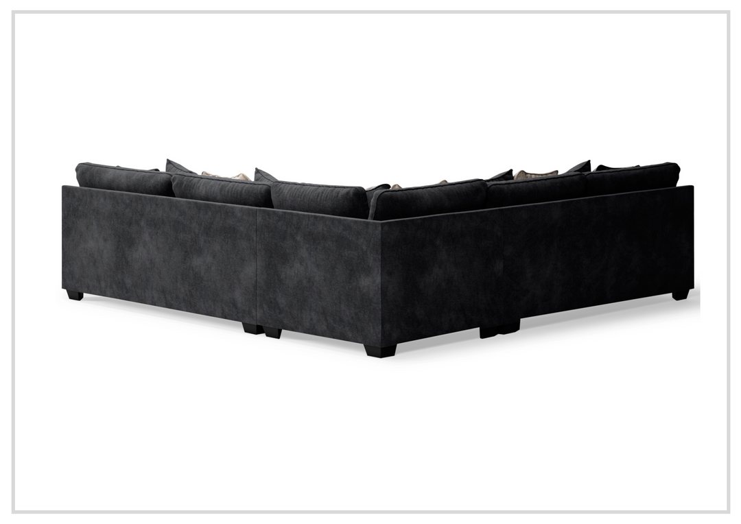 Gio Italia Lunarett Charcoal Fabric Sectional Sofa with Reversible Cushions