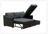Merax Full Sleeper Sectional Sofa | Leather and Fabric | Reversible Chaise | Gio Italia