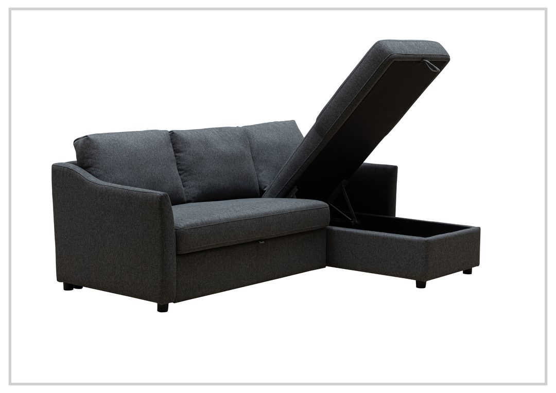 Merax Full Sleeper Sectional Sofa | Leather and Fabric | Reversible Chaise | Gio Italia