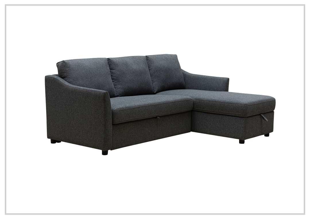 Merax Full Sleeper Sectional Sofa | Leather and Fabric | Reversible Chaise | Gio Italia