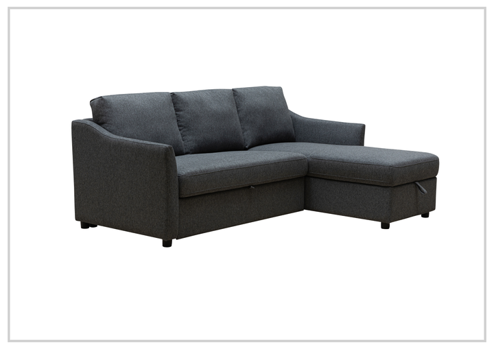 Merax Full Sleeper Sectional Sofa | Leather and Fabric | Reversible Chaise | Gio Italia