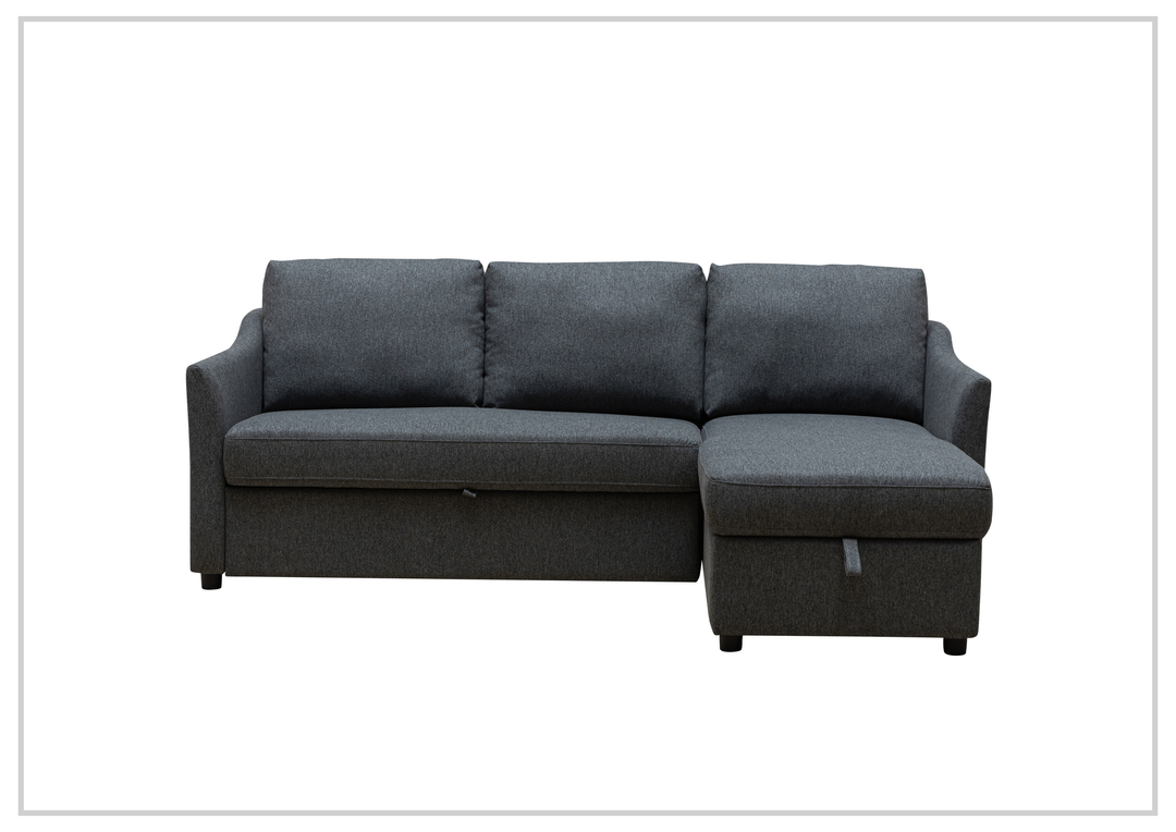 Merax Full Sleeper Sectional Sofa | Leather and Fabric | Reversible Chaise | Gio Italia
