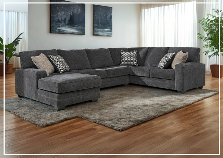 Gio Italia Traclen 3-Piece Fabric Sectional With Chaise In Slate-Jennihome