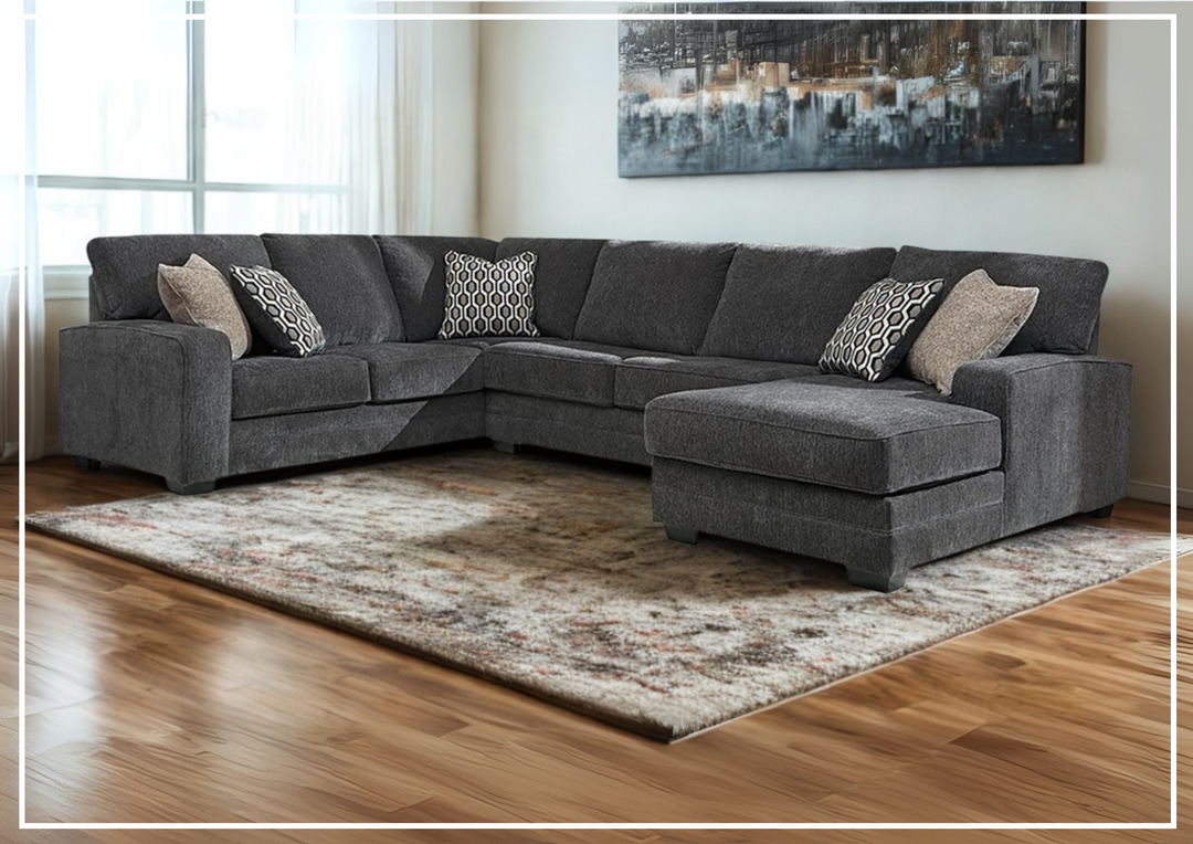 Gio Italia Traclen 3-Piece Fabric Sectional With Chaise In Slate-Jennihome