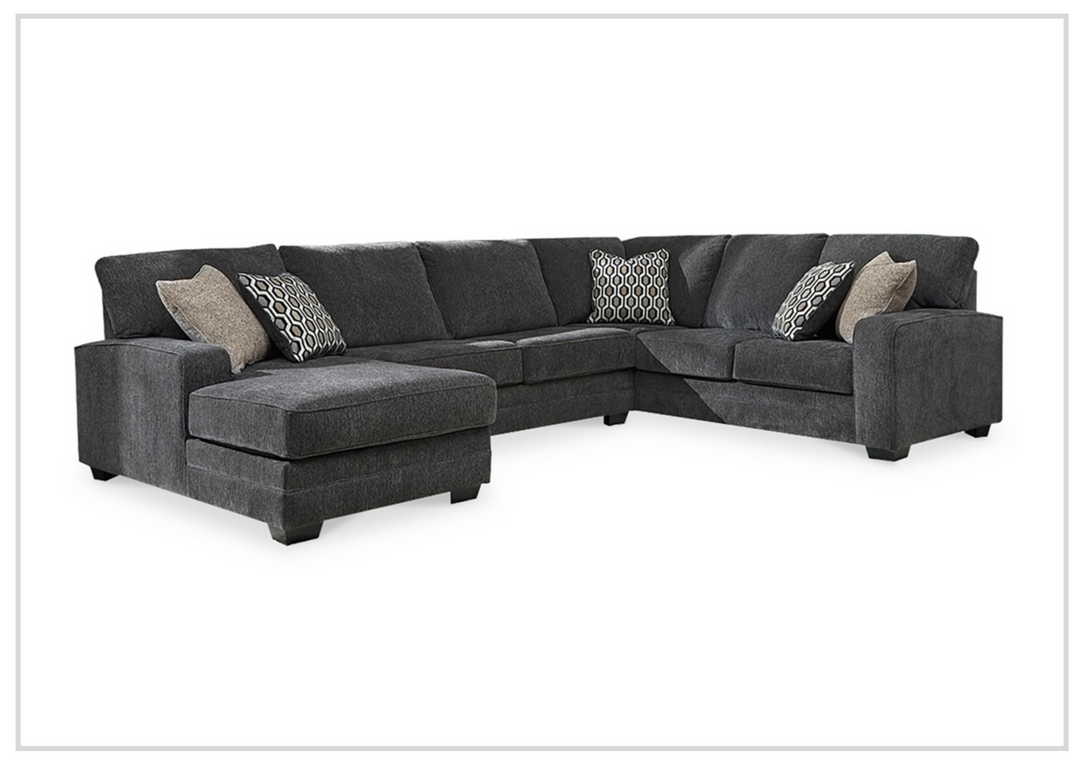 Modern Heritage Trecling 3-Piece Gio Italia Traclen 3-Piece Fabric Sectional With Chaise In Slate-Jennihome