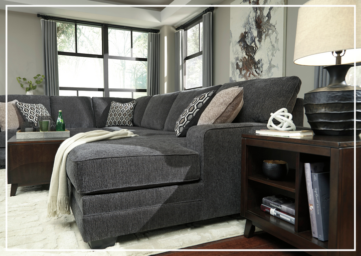 Gio Italia Traclen 3-Piece Fabric Sectional With Chaise In Slate-Jennihome