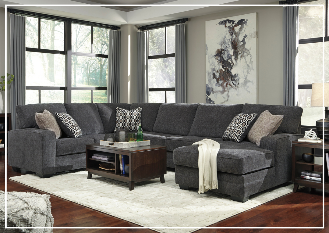 Gio Italia Traclen 3-Piece Fabric Sectional With Chaise In Slate-Jennihome