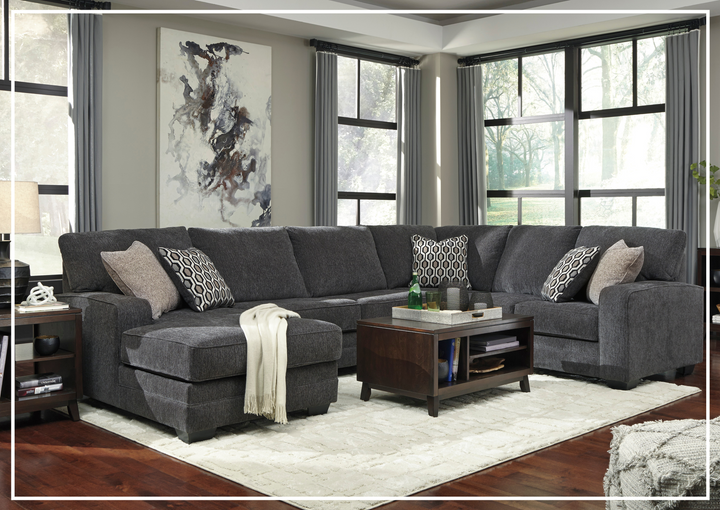 Gio Italia Traclen 3-Piece Fabric Sectional With Chaise In Slate-Jennihome