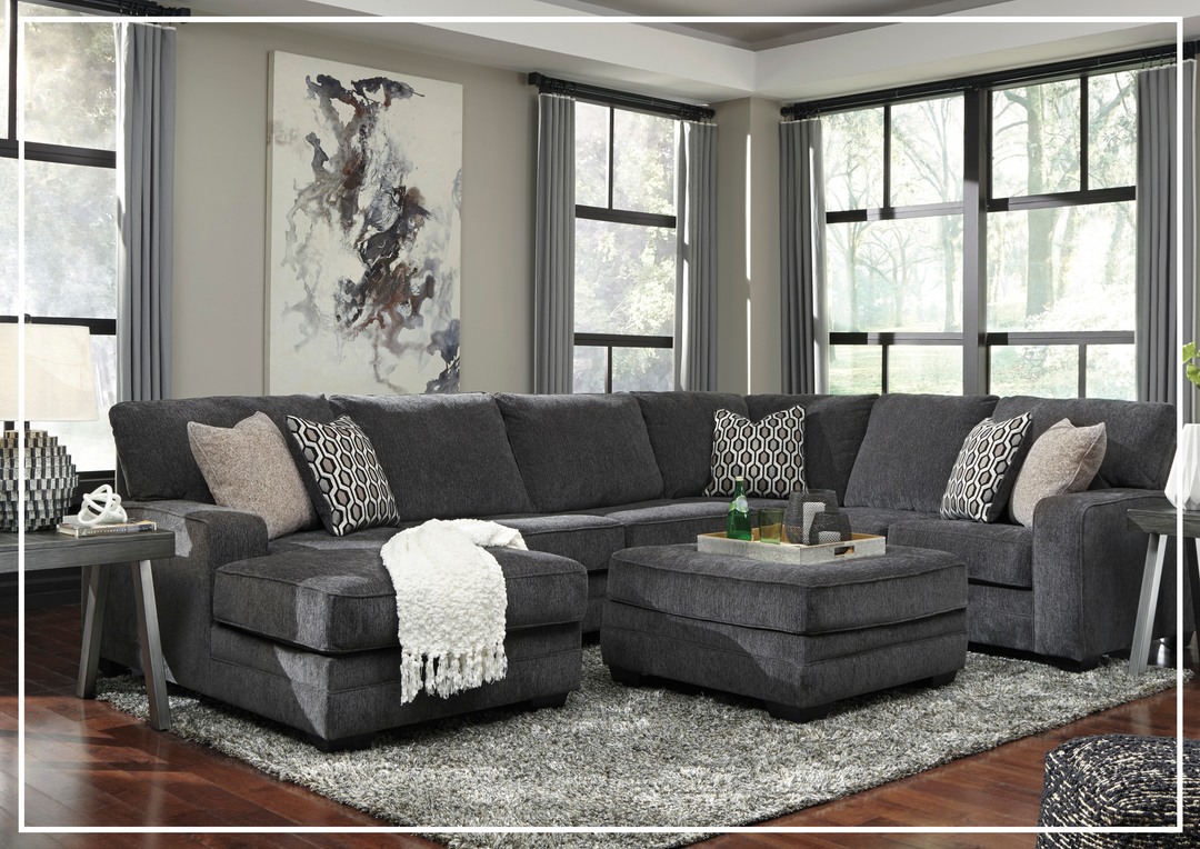 Gio Italia Traclen 3-Piece Fabric Sectional With Chaise In Slate-Jennihome