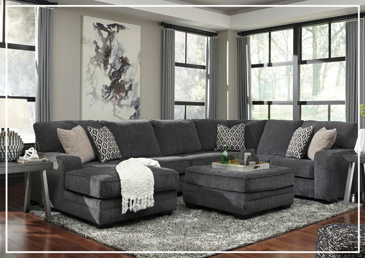 Gio Italia Traclen 3-Piece Fabric Sectional With Chaise In Slate-Jennihome