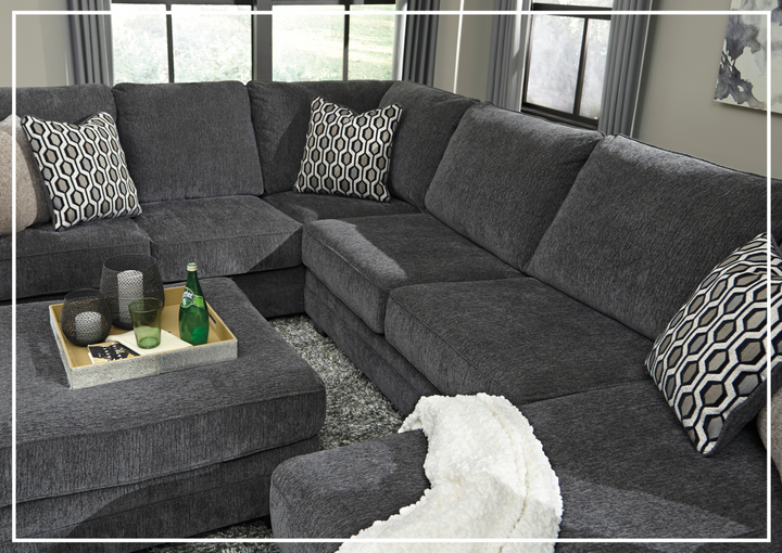 Gio Italia Traclen 3-Piece Fabric Sectional With Chaise In Slate-Jennihome