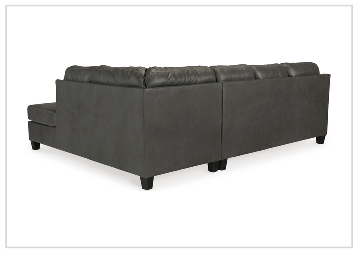 Gio Italia Varenna L-shaped Leather Sectional Sofa in Dark Gray-Jennihome