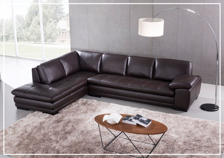Gio Italia Vierra 4-Seater Premium Leather  L-shaped Sectional Sofa
