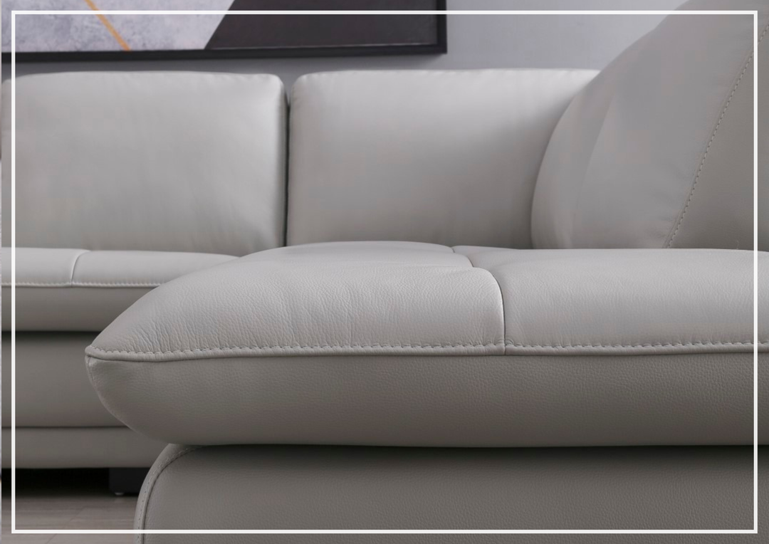 Gio Italia Vierra 4-Seater Premium Leather  L-shaped Sectional Sofa