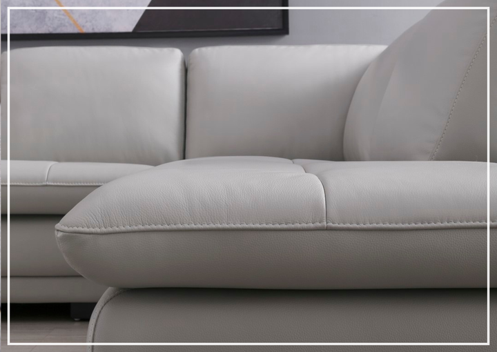 Gio Italia Vierra 4-Seater Premium Leather  L-shaped Sectional Sofa