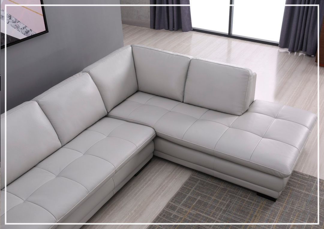 Gio Italia Vierra 4-Seater Premium Leather  L-shaped Sectional Sofa