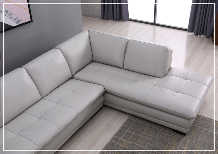 Gio Italia Vierra 4-Seater Premium Leather  L-shaped Sectional Sofa