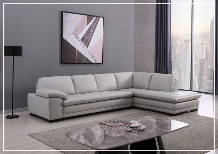 Gio Italia Vierra 4-Seater Premium Leather  L-shaped Sectional Sofa