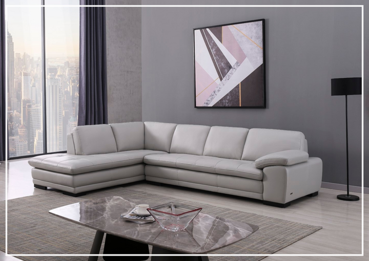 Gio Italia Vierra 4-Seater Premium Leather  L-shaped Sectional Sofa