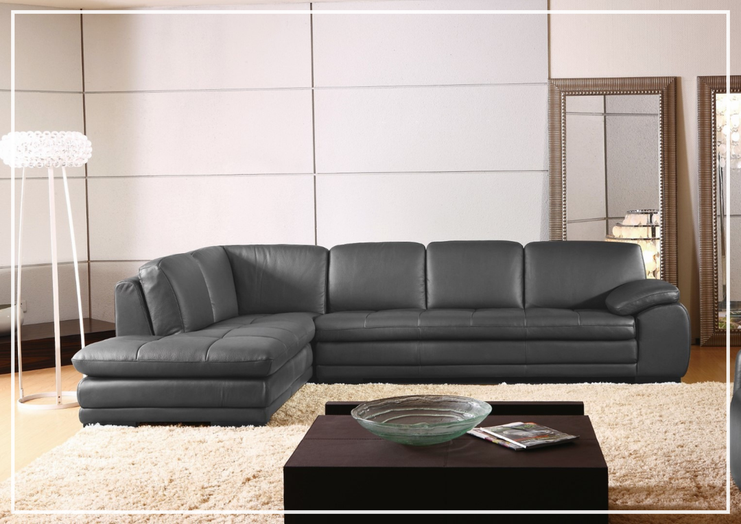 Gio Italia Vierra 4-Seater Premium Leather  L-shaped Sectional Sofa