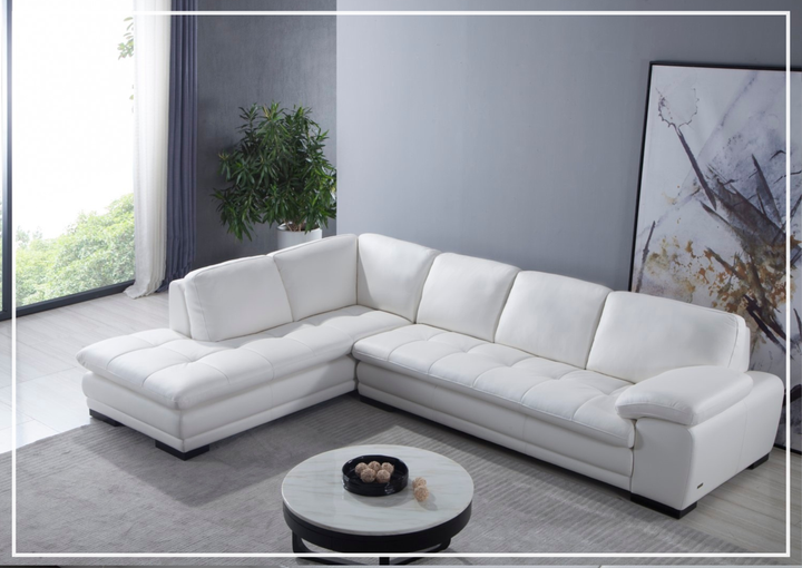Gio Italia Vierra 4-Seater Premium Leather  L-shaped Sectional Sofa
