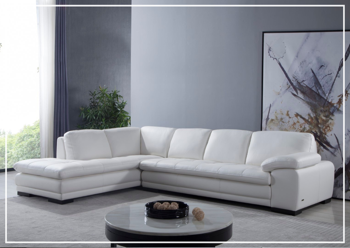 Gio Italia Vierra 4-Seater Premium Leather  L-shaped Sectional Sofa