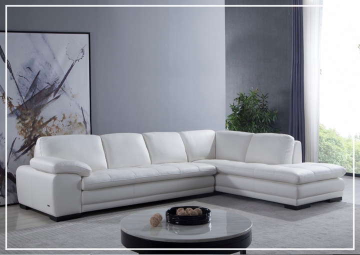Gio Italia Vierra 4-Seater Premium Leather  L-shaped Sectional Sofa