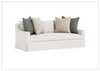 Grace White Fabric Skirted Sofa | Shaped Track Arm | Bernhardt