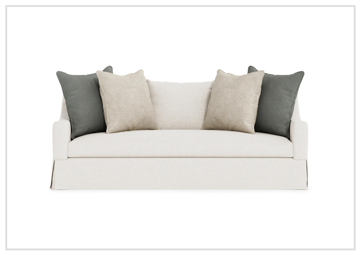 Grace White Fabric Skirted Sofa | Shaped Track Arm | Bernhardt