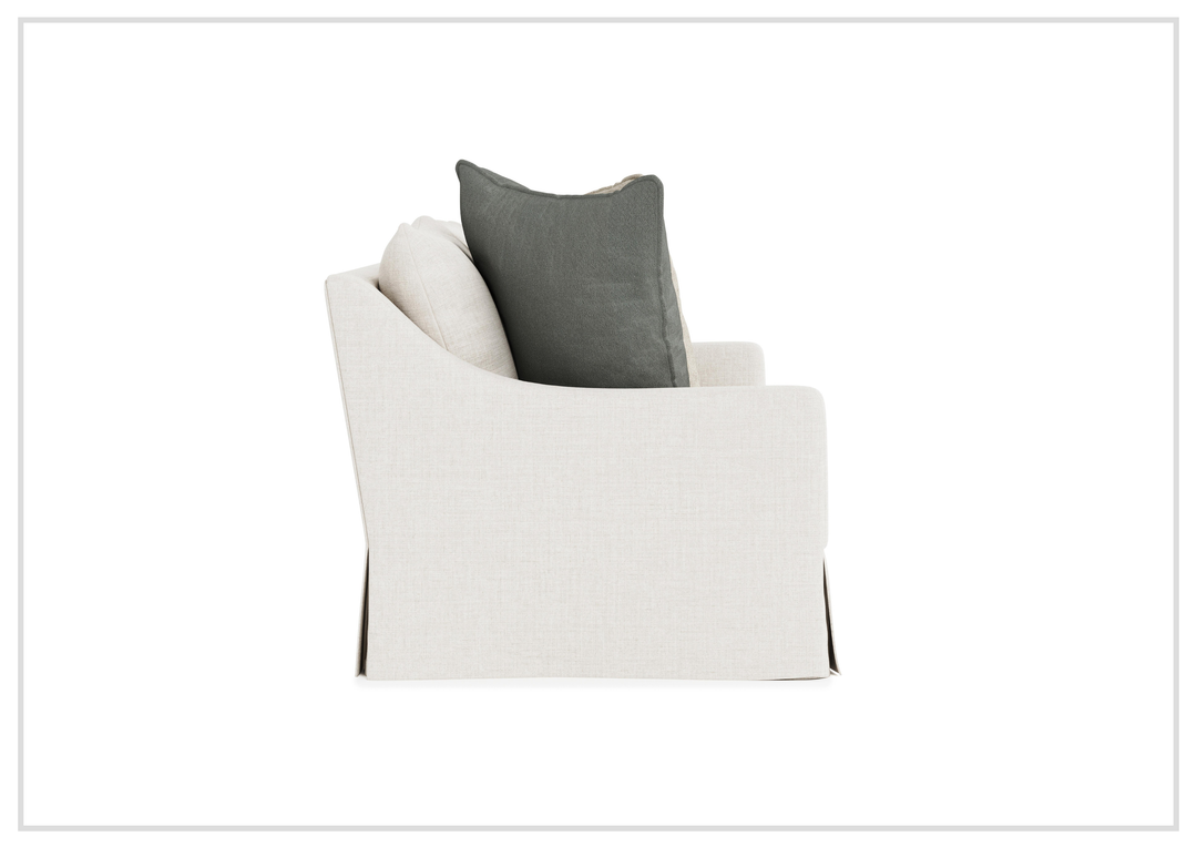 Grace White Fabric Skirted Sofa | Shaped Track Arm | Bernhardt