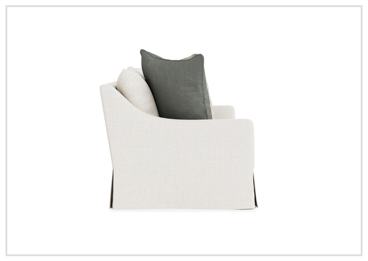 Grace White Fabric Skirted Sofa | Shaped Track Arm | Bernhardt